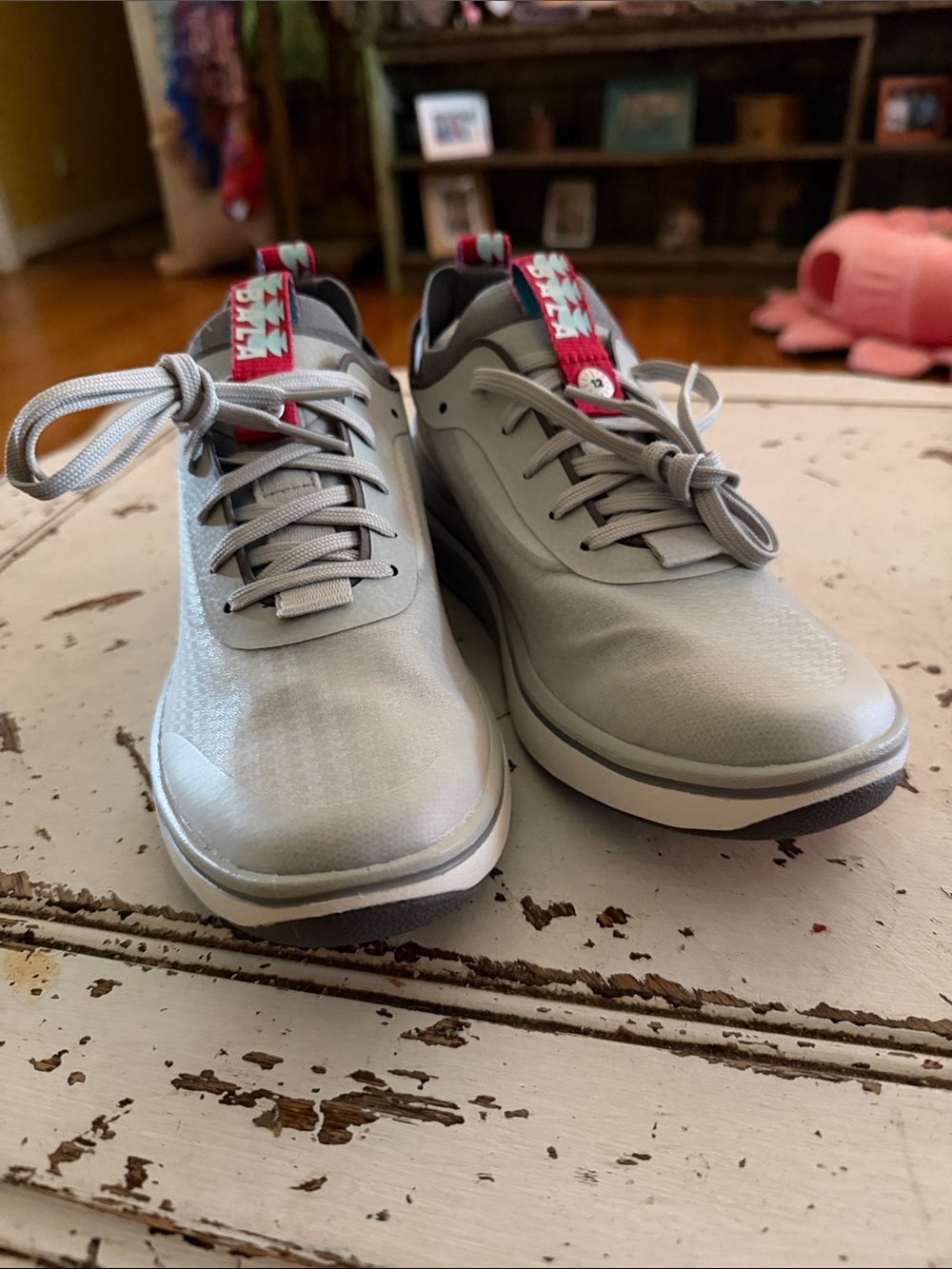 Bala Athletic Sneaker Gray Lace Up Logo Mesh Low Top Women's